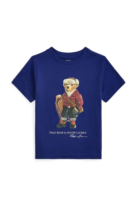 Παιδικό βαμβακερό μπλουζάκι Polo Ralph Lauren στάμπα μωβ 322981260001