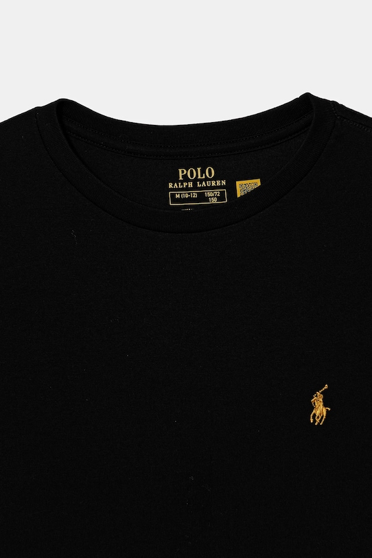 Dječaci Dječja pamučna majica kratkih rukava Polo Ralph Lauren 323832904202 crna