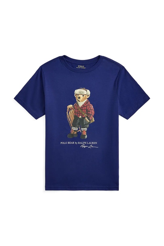 Βαμβακερό μπλουζάκι Polo Ralph Lauren στάμπα μωβ 323981260001