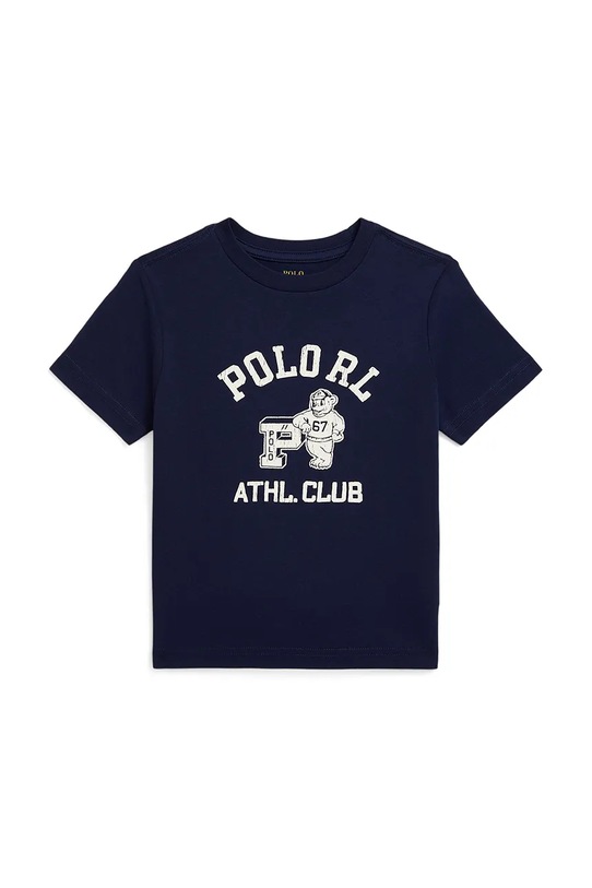 Παιδικό βαμβακερό μπλουζάκι Polo Ralph Lauren στάμπα σκούρο μπλε 322981269001