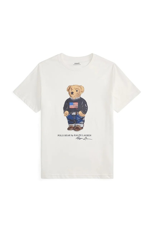 Παιδικό βαμβακερό μπλουζάκι Polo Ralph Lauren στάμπα λευκό 323P00508001