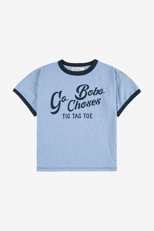 Bobo Choses t-shirt bawełniany dziecięcy Go Bobo 225AC001 niebieski AW25