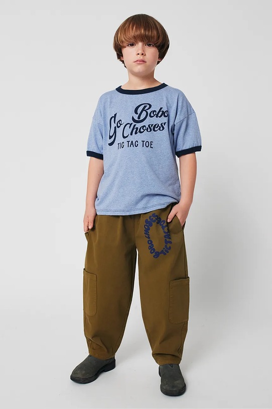 Bobo Choses t-shirt bawełniany dziecięcy Go Bobo 225AC001 niebieski