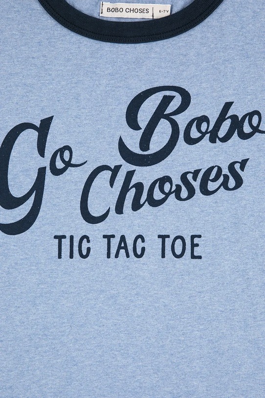 Chłopiec Bobo Choses t-shirt bawełniany dziecięcy Go Bobo 225AC001 niebieski