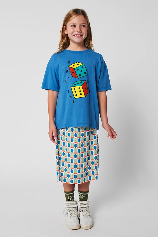 Chłopiec Bobo Choses t-shirt bawełniany dziecięcy Roll The Dice 225AC003 niebieski