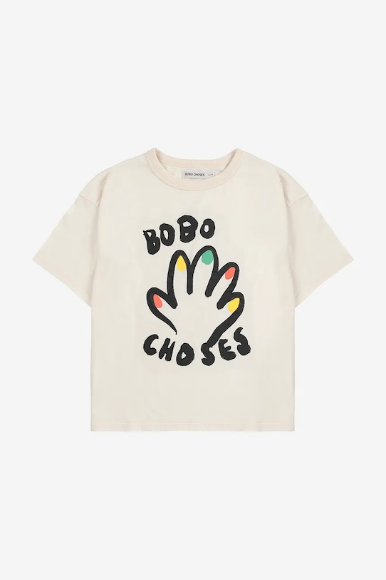 Bobo Choses t-shirt bawełniany dziecięcy High Five 225AC004 biały AW25