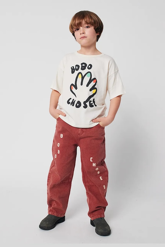 Bobo Choses t-shirt bawełniany dziecięcy High Five biały 225AC004