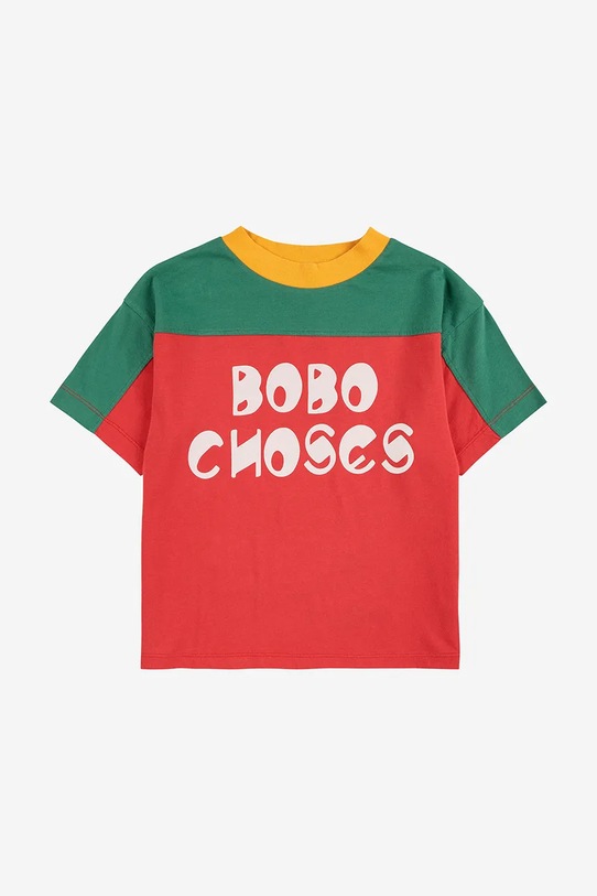 Detské bavlnené tričko Bobo Choses 225AC133 červená AW25