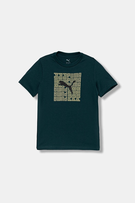 Детска памучна тениска Puma GRAPHIC Box Tee B памук зелен 689937