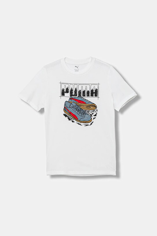 Puma t-shirt bawełniany dziecięcy GRAPHIC Sneaker Tee B nadruk biały 689939