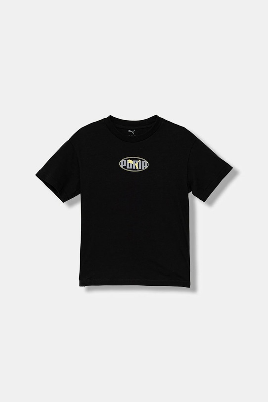 Детска памучна тениска Puma ESS LOGO LAB Relaxed Execution Tee B 688984. черен AW25