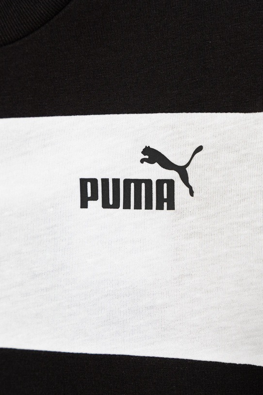 Chłopiec Puma t-shirt bawełniany dziecięcy ESS BLOCK Small Logo Tee B 689120. czarny