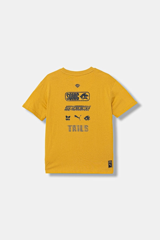 Bombažna kratka majica Puma PUMA X SONIC Relaxed Graphic Tee 632381 oranžna AW25