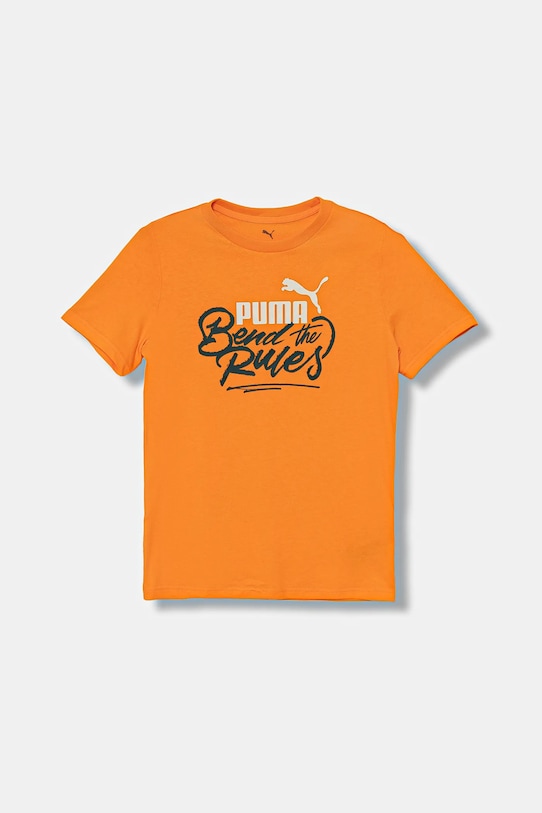 Puma t-shirt bawełniany dziecięcy MID90s Graphic Tee III B nadruk pomarańczowy 688472.