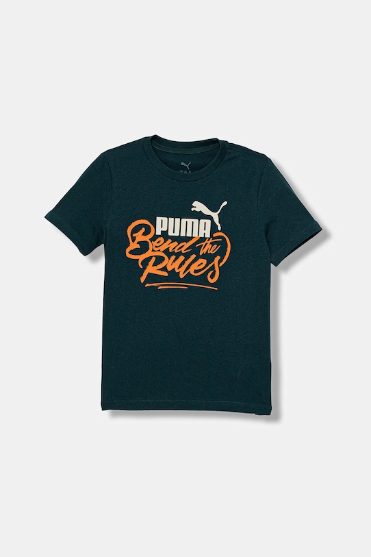Puma t-shirt bawełniany dziecięcy MID90s Graphic Tee III B nadruk zielony 688472.