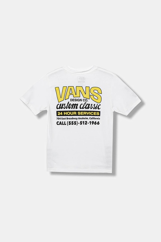 Otroška bombažna kratka majica Vans Shop Front SS VN000R02WHT1 bela AW25