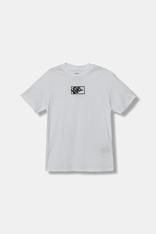 Vans t-shirt bawełniany dziecięcy BY BLOCKED BOX SS TEE bawełna biały VN000RBCWHT1