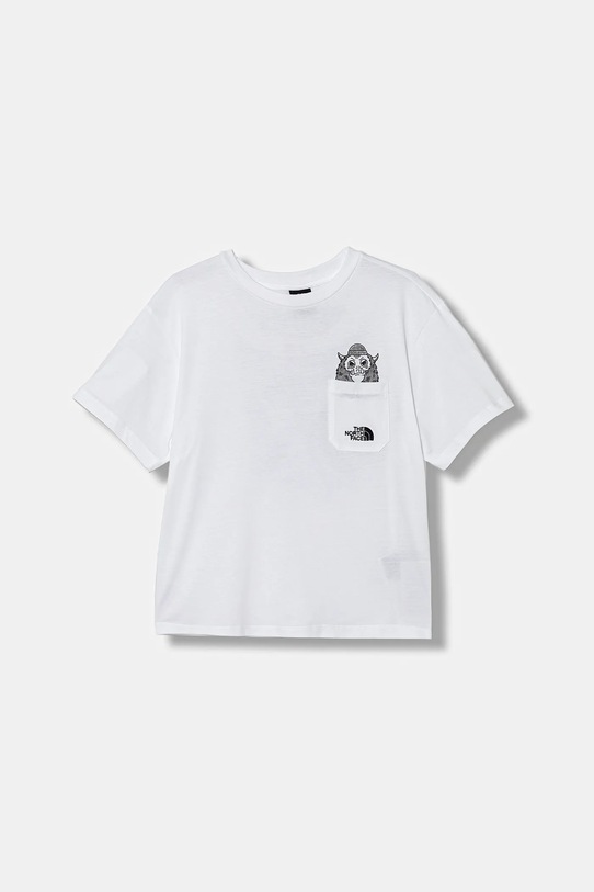 Παιδικό βαμβακερό μπλουζάκι The North Face B SPORTS OVERSIZED POCKET SS TEE - GRAPH βαμβάκι λευκό NF0A8EAKFN41