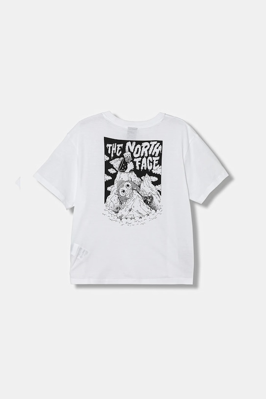 The North Face t-shirt bawełniany dziecięcy B SPORTS OVERSIZED POCKET SS TEE - GRAPH NF0A8EAKFN41 biały AW25