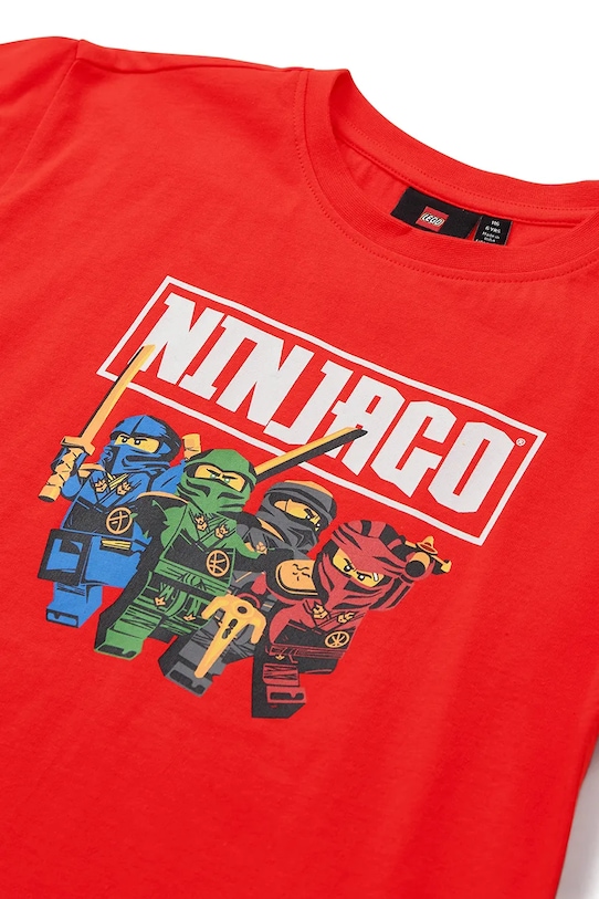 Chłopiec Lego t-shirt bawełniany dziecięcy LWTAFFY 621 11011249 czerwony