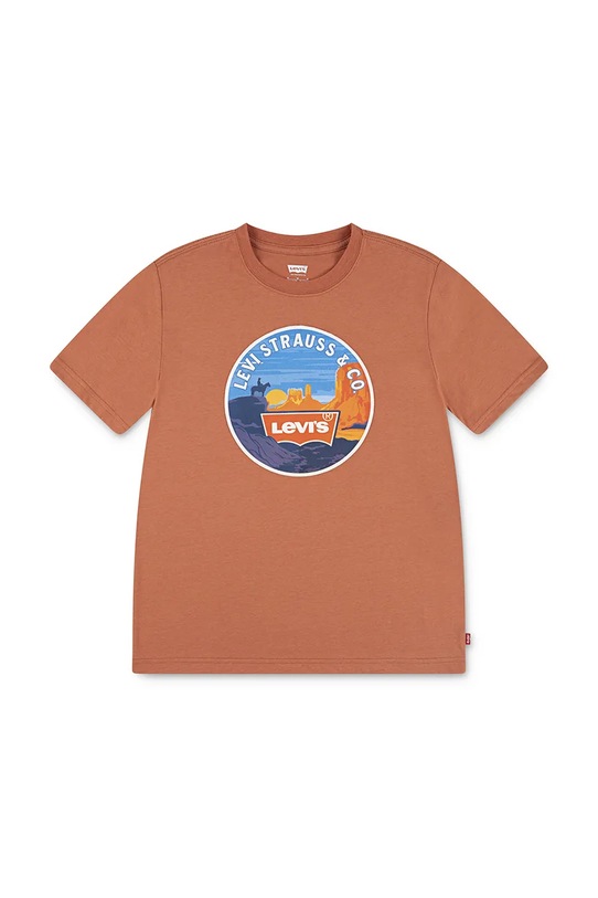 Levi's tricou de bumbac pentru copii DESERT TRAIL TEE print portocaliu 8EN993