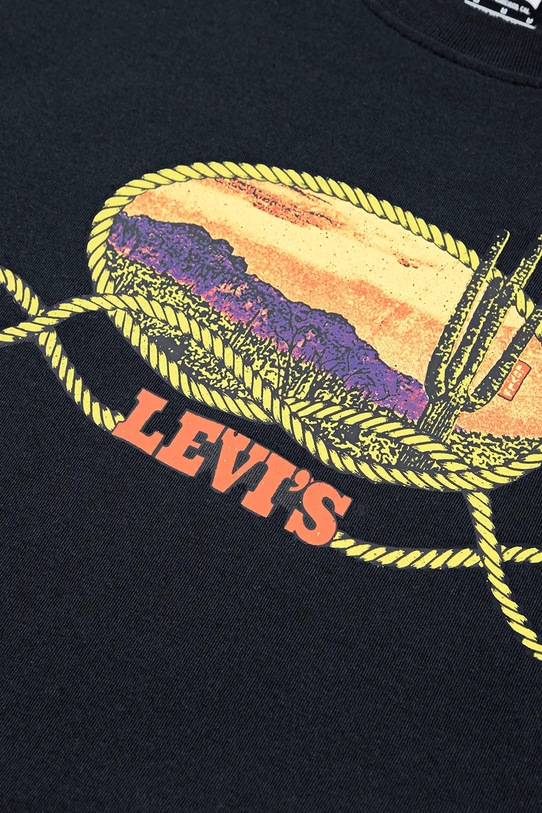 Chłopiec Levi's t-shirt bawełniany dziecięcy CACTUS IN THE SUNSET TEE 9EN900 czarny