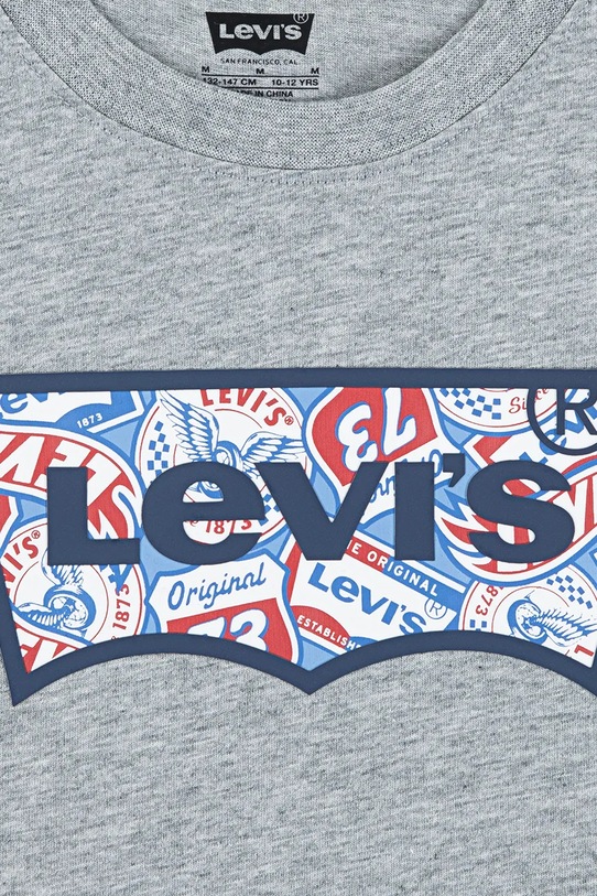 Момче Детска тениска Levi's ON THE ROAD BATWING TEE 9EN945 сив