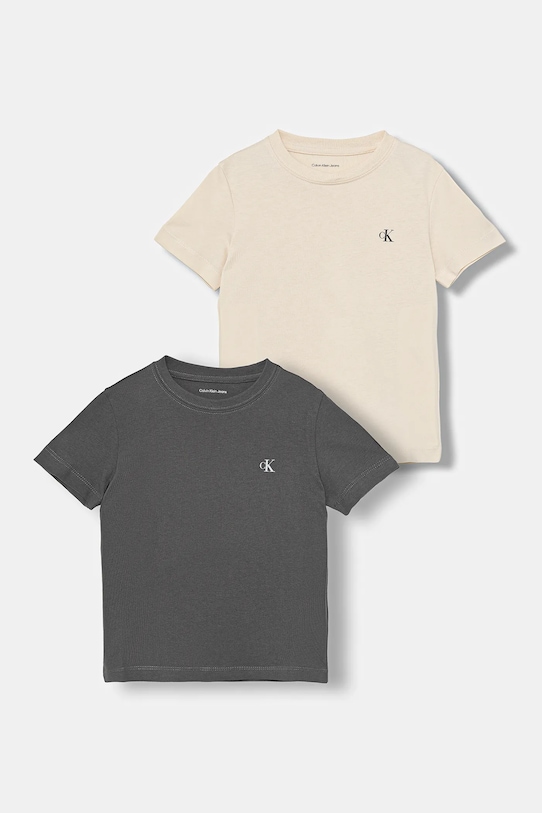 Calvin Klein Jeans t-shirt bawełniany dziecięcy 2-pack bawełna szary IB0IB01093.128.170.9BYA