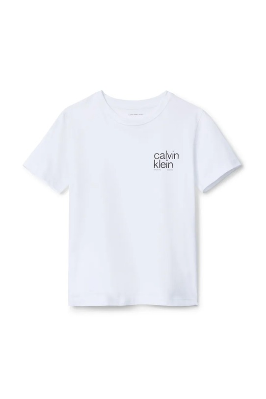 Дитяча бавовняна футболка Calvin Klein Jeans IB0IB02579.128.170.9BYA білий AW25
