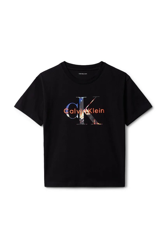 Детская хлопковая футболка Calvin Klein Jeans IB0IB02581.9BYA чёрный AW25