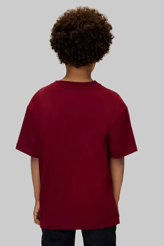 Хлопчик Дитяча бавовняна футболка Calvin Klein Jeans IB0IB02584.9BYA бордо