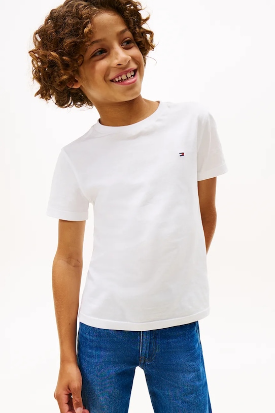 Tommy Hilfiger T-shirt dziecięcy bawełniany biały KB0KB09646.74.122.9BYA