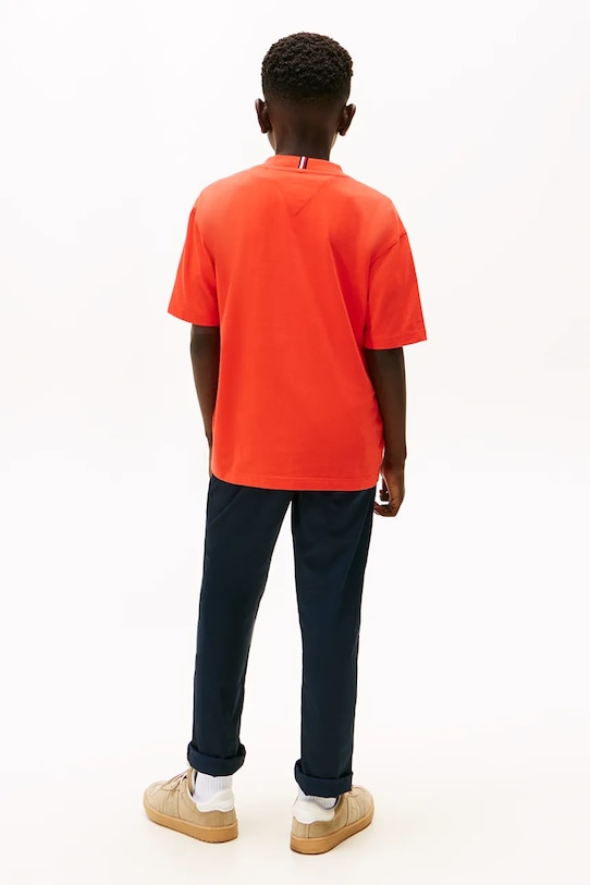 Tommy Hilfiger t-shirt bawełniany dziecięcy KB0KB09646.74.122.9BYA pomarańczowy