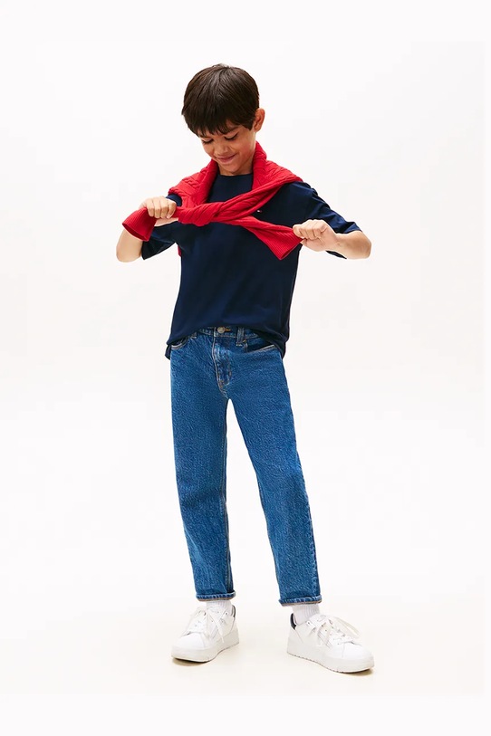 Детская хлопковая футболка Tommy Hilfiger KB0KB09646.74.122.9BYA тёмно-синий