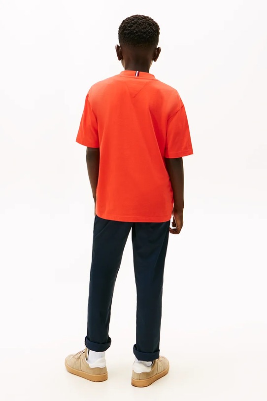 Tommy Hilfiger t-shirt bawełniany dziecięcy KB0KB09646.128.176.9BYA pomarańczowy