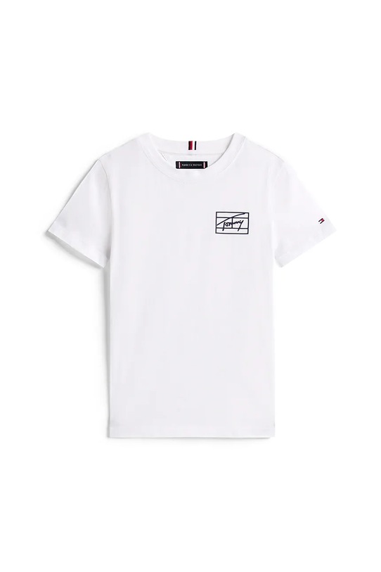 Tommy Hilfiger tricou de bumbac pentru copii KB0KB09932.74.122.9BYA alb AW25