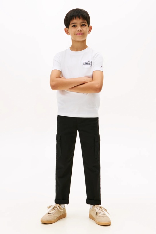 Tommy Hilfiger tricou de bumbac pentru copii alb KB0KB09932.74.122.9BYA