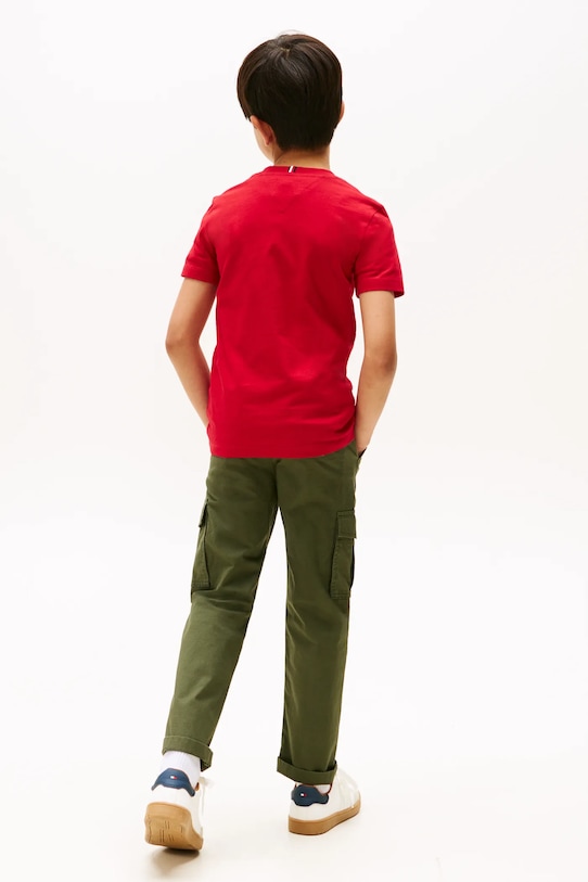 Tommy Hilfiger tricou de bumbac pentru copii KB0KB09932.128.176.9BYA rosu