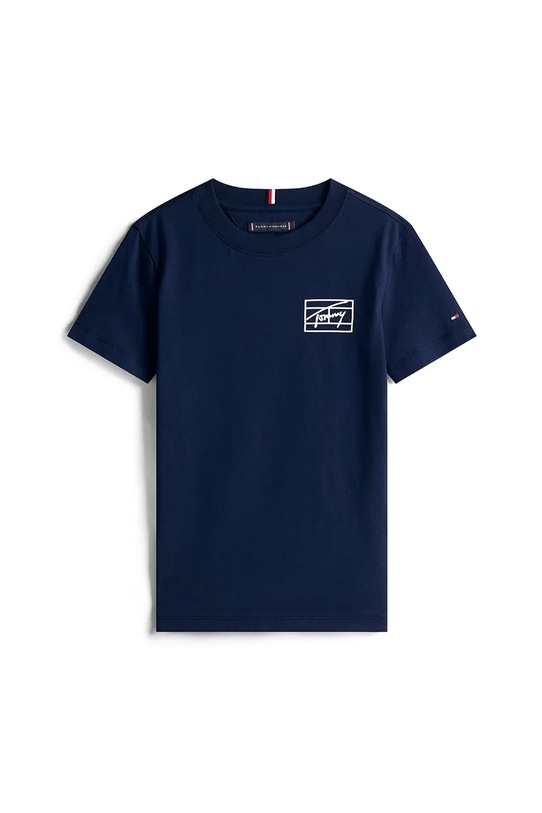 Tommy Hilfiger t-shirt bawełniany dziecięcy KB0KB09932.128.176.9BYA granatowy AW25