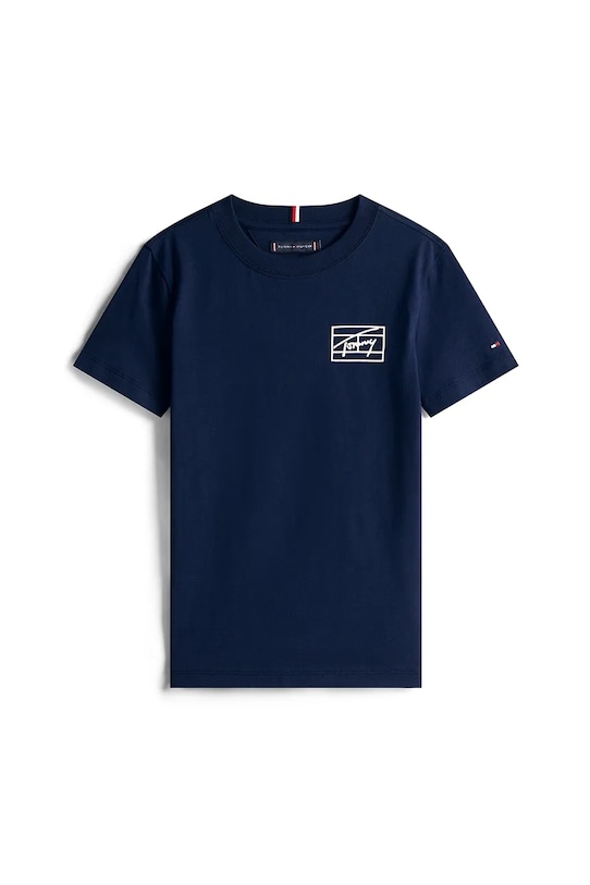 Tommy Hilfiger t-shirt bawełniany dziecięcy KB0KB09932.128.176.9BYA granatowy AW25