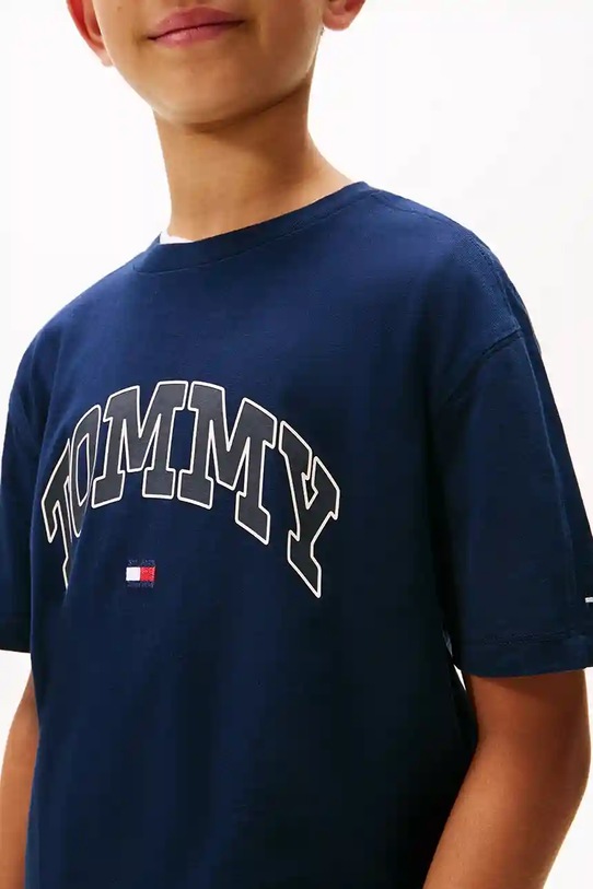 Мальчик Детская хлопковая футболка Tommy Hilfiger KB0KB09939.128.176.9BYA тёмно-синий