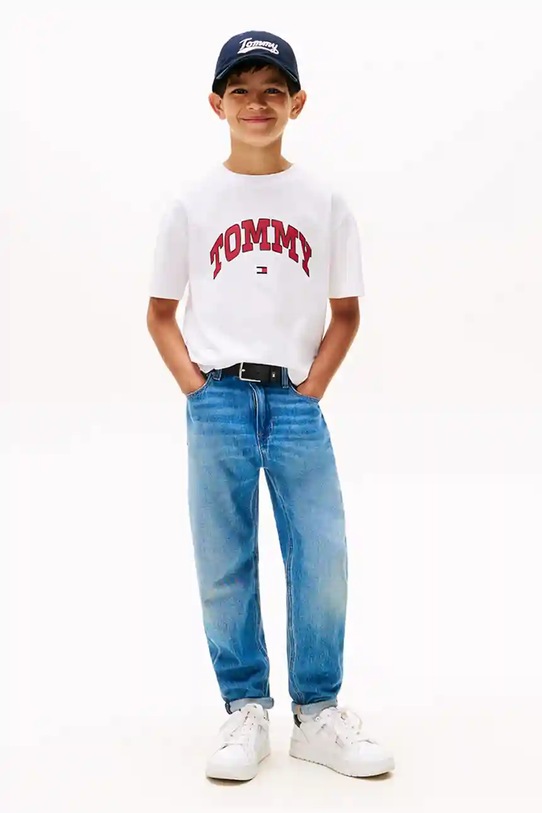 Детская хлопковая футболка Tommy Hilfiger белый KB0KB09939.104.122.9BYA