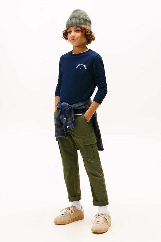 Tommy Hilfiger longsleeve bawełniany dziecięcy KB0KB09940.9BYA granatowy