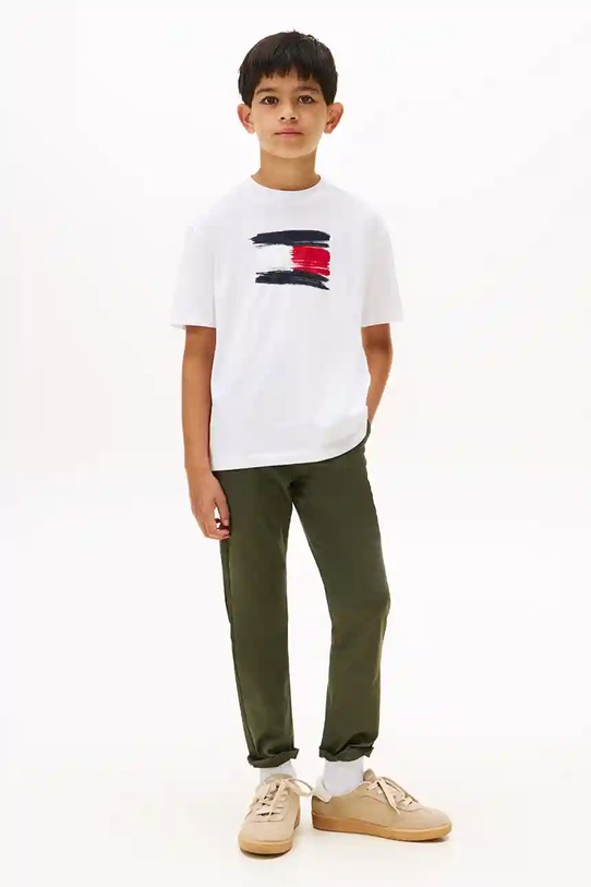 Tommy Hilfiger t-shirt bawełniany dziecięcy biały KB0KB10111.116.122.9BYA