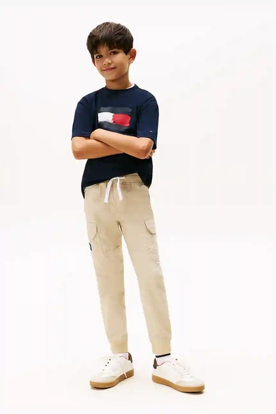Tommy Hilfiger t-shirt bawełniany dziecięcy granatowy KB0KB10111.128.176.9BYA