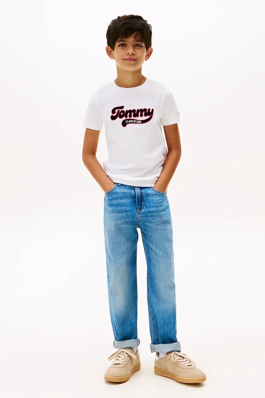 Tommy Hilfiger t-shirt bawełniany dziecięcy biały KB0KB10118.128.176.9BYA
