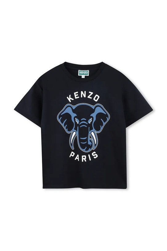 Παιδικό βαμβακερό μπλουζάκι Kenzo Kids στάμπα σκούρο μπλε K61446.114.150