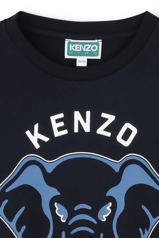 Băieți Kenzo Kids tricou de bumbac pentru copii K61446.162 bleumarin