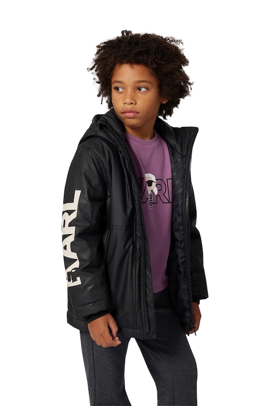 Karl Lagerfeld t-shirt bawełniany dziecięcy Z30956.86.108 fioletowy