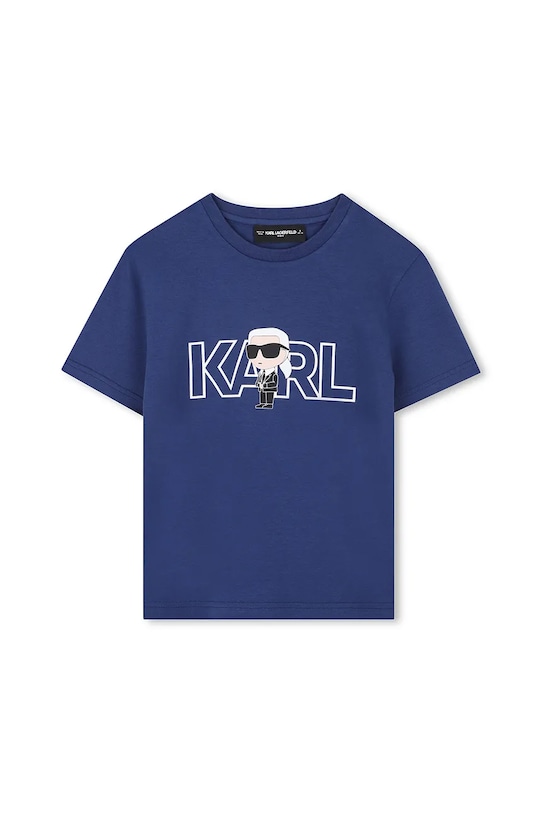 Karl Lagerfeld t-shirt bawełniany dziecięcy nadruk niebieski Z30956.86.108